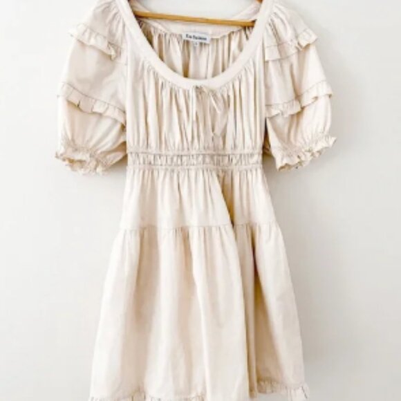 En Saison white cream Poplin mini dress - Picture 1 of 5